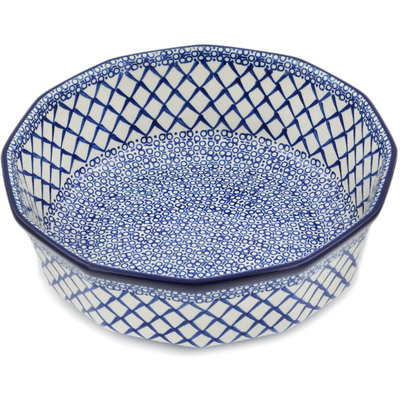 Polish Pottery Bowl 11&quot; Blue Harmony