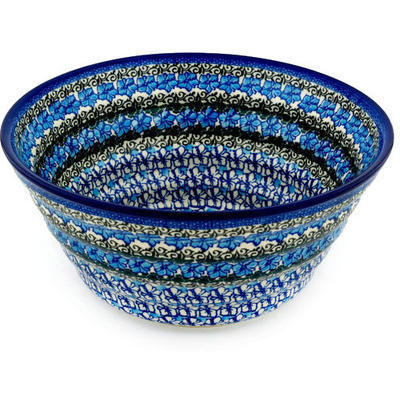 Polish Pottery Bowl 11&quot; Blue Lagoon