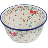 Polish Pottery Bowl 11&quot; Festive Mistletoe UNIKAT