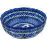 Polish Pottery Bowl 11&quot; Hummingbird Blue UNIKAT