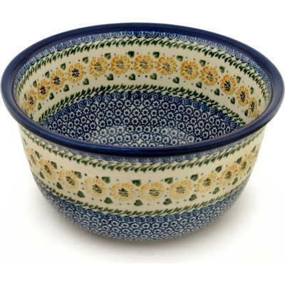 Polish Pottery Bowl 11&quot; Marigold Morning