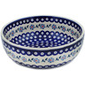 Polish Pottery Bowl 11&quot; Peacock Forget-me-not