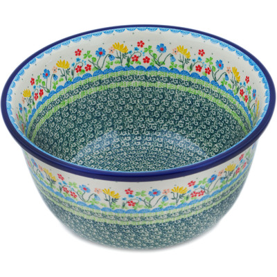 Polish Pottery Bowl 11&quot; Spring Sights UNIKAT