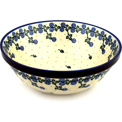 Glass Bowl 11&quot; Summer Blackberries