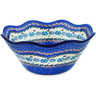 Polish Pottery Bowl 12&quot; Blooming Blues