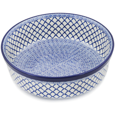 Polish Pottery Bowl 12&quot; Blue Harmony