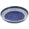 Polish Pottery Bowl 12&quot; Peacock Forget-me-not