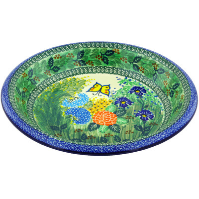 Polish Pottery Bowl 12&quot; Spring Garden UNIKAT