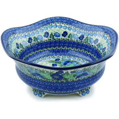 Polish Pottery Bowl 12&quot; Spring Garden UNIKAT
