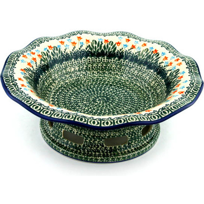 Polish Pottery Bowl 13&quot; Dancing Tulips