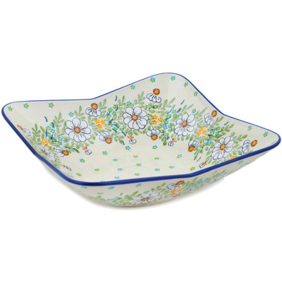 Polish Pottery Bowl 13&quot; Delicate UNIKAT