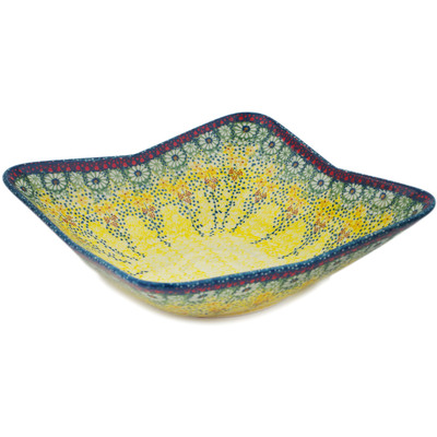 Polish Pottery Bowl 13&quot; Sunshine Grotto UNIKAT