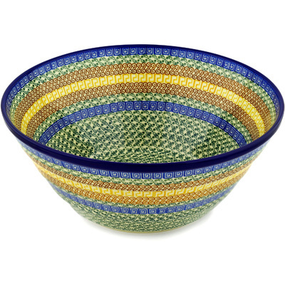 Polish Pottery Bowl 14&quot; Grecian Sea