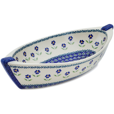 Polish Pottery Bowl 14&quot; Mariposa Lily