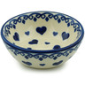 Polish Pottery Bowl 3&quot; Blue Valentine Hearts