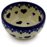 Polish Pottery Bowl 3&quot; Blue Valentine Hearts