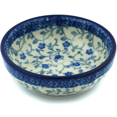 Polish Pottery Bowl 3&quot; Blue Vine