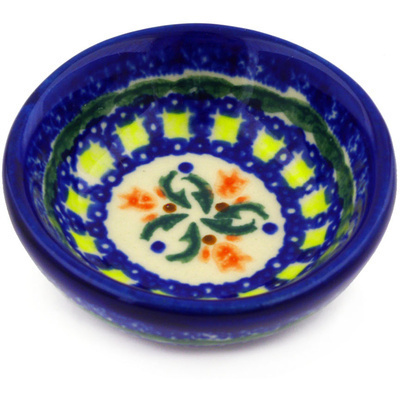 Polish Pottery Bowl 3&quot; Cocentric Tulips