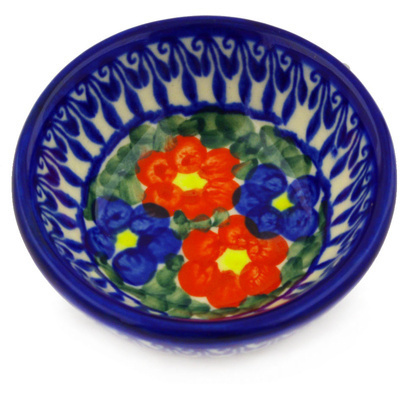 Polish Pottery Bowl 3&quot; Floral Burst