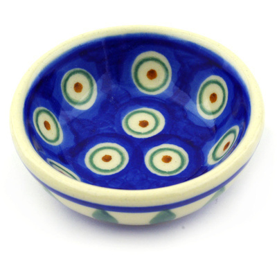 Polish Pottery Bowl 3&quot; Peacock