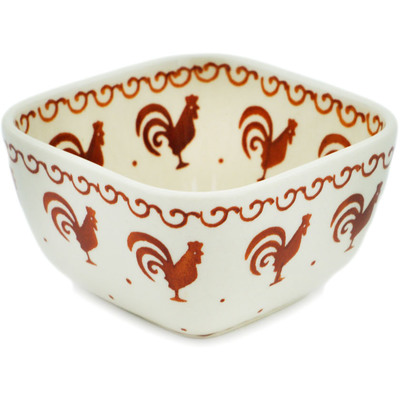 Polish Pottery Bowl 3&quot; Retro Rooster