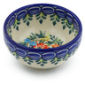 Polish Pottery Bowl 3&quot; Ring Of Flowers UNIKAT