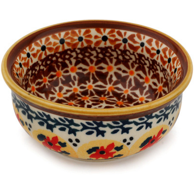 Polish Pottery Bowl 4&quot; Autumn Festival