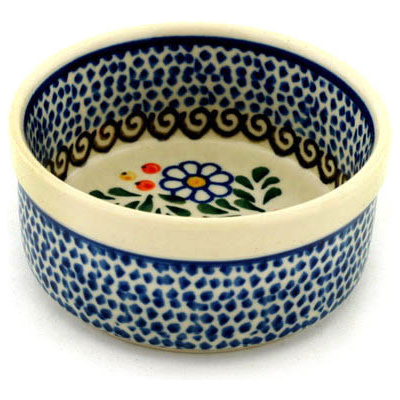 Polish Pottery Bowl 4&quot; Berries And Daisies