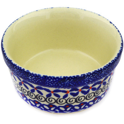 Polish Pottery Bowl 4&quot; Blue Bulbs