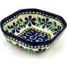 Polish Pottery Bowl 4&quot; Blue Daisy Swirls