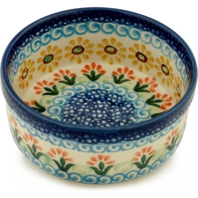 Polish Pottery Bowl 4&quot; Daisies On The Shore