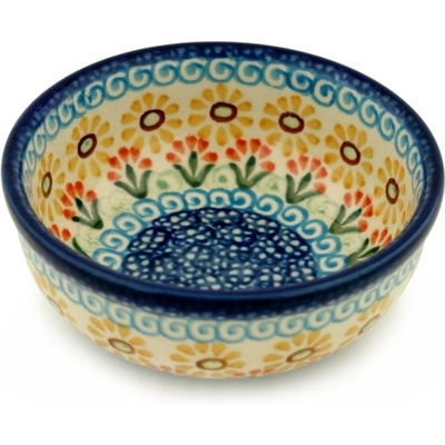 Polish Pottery Bowl 4&quot; Daisies On The Shore