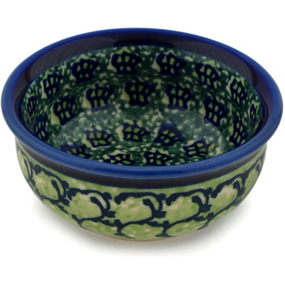 Polish Pottery Bowl 4&quot; Emerald Forest