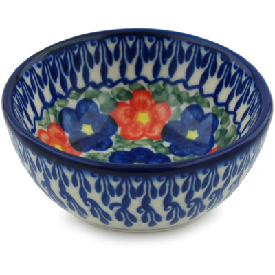 Polish Pottery Bowl 4&quot; Floral Burst