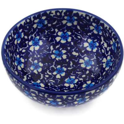 Polish Pottery Bowl 4&quot; Flowers On The Lake