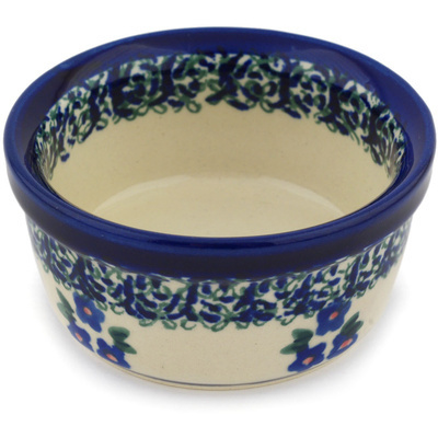 Polish Pottery Bowl 4&quot; Forget Me Not Dots