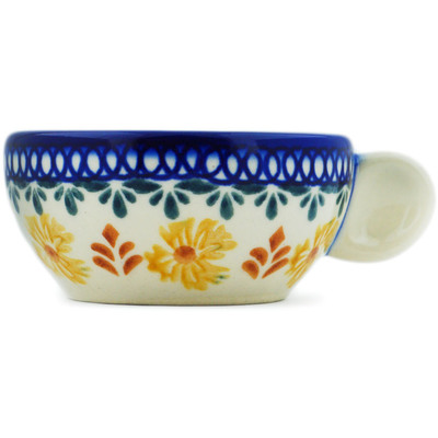Polish Pottery Bowl 4&quot; Golden Flower Garden