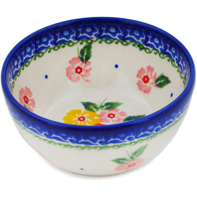 Polish Pottery Bowl 4&quot; Hibiscus Splendor
