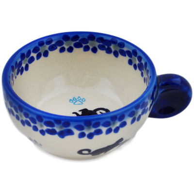 Polish Pottery Bowl 4&quot; Kitty Paw Play Time