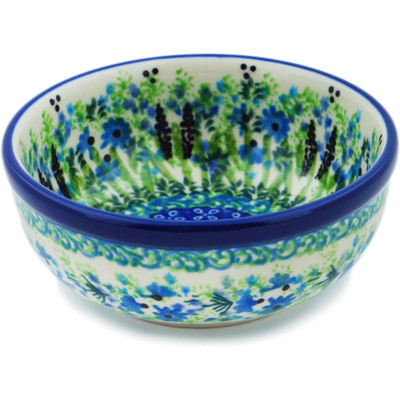 Polish Pottery Bowl 4&quot; Lavender Meadow UNIKAT