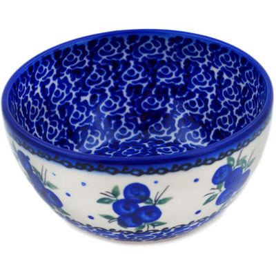 Polish Pottery Bowl 4&quot; Lovely Blueberries