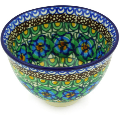 Polish Pottery Bowl 4&quot; Mardi Gras UNIKAT