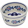 Polish Pottery Bowl 4&quot; Peacock Forget-me-not