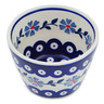 Polish Pottery Bowl 4&quot; Peacock Forget-me-not