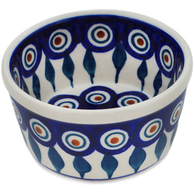 Polish Pottery Bowl 4&quot; Peacock