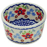 Polish Pottery Bowl 4&quot; Red Flower Meadow