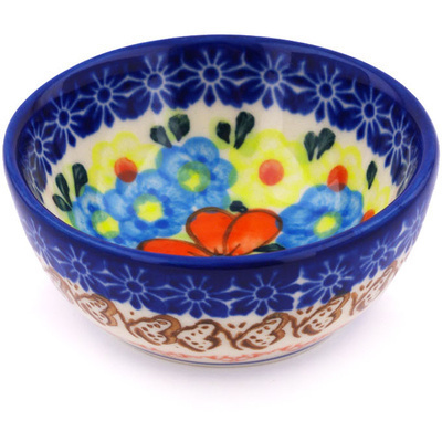 Polish Pottery Bowl 4&quot; Shining Bright UNIKAT