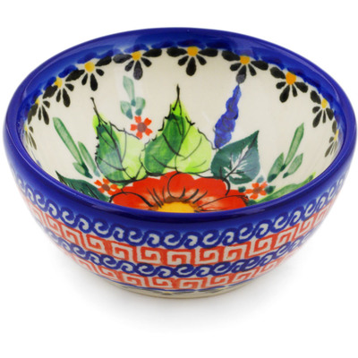Polish Pottery Bowl 4&quot; Spring Splendor