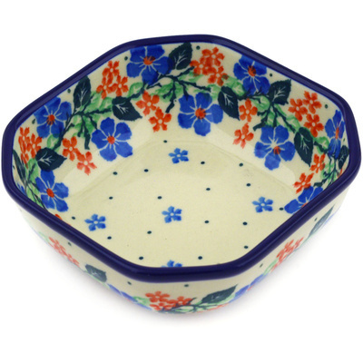 Polish Pottery Bowl 4&quot; Summer Wreath