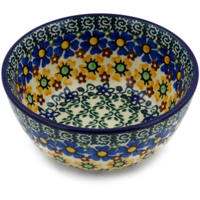 Polish Pottery Bowl 5&quot; Autumn Meadows UNIKAT